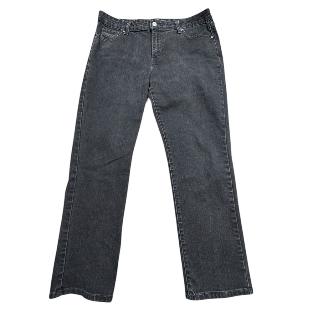 Levis Mid Rise Skinny Jeans Faded Black Stretch Denim Womens 14S Short 34x27